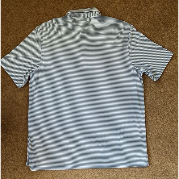 Vineyard Vines Men’s Polo Shirt XXL Blue White Stripe Performance Stretch Whale - Picture 3 of 15